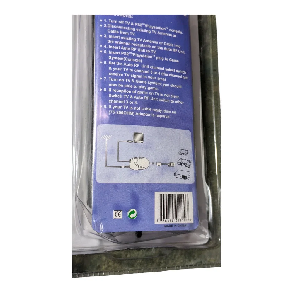 Yobo PS2/PSX Auto RF Unit (Model: PS2/PSX-2111) T.V. Connector New In Box